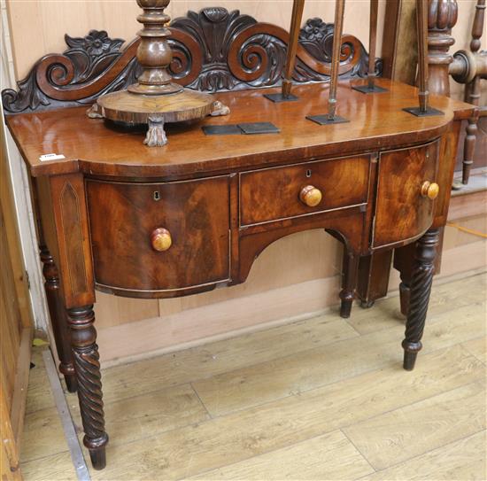 A William IV mahogany bowfront sideboard W.4ft